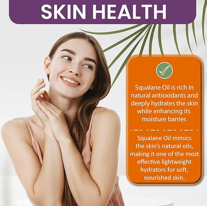 Dr Joe Lab Squalane Oil Pure Plant Derived Refined Cold Pressed Squalene From Olives Vegan Undiluted Bulk Carrier Oil for Face Skin Hair Body Cosmetics Natural Cleanser Moisturizer (16 oz)