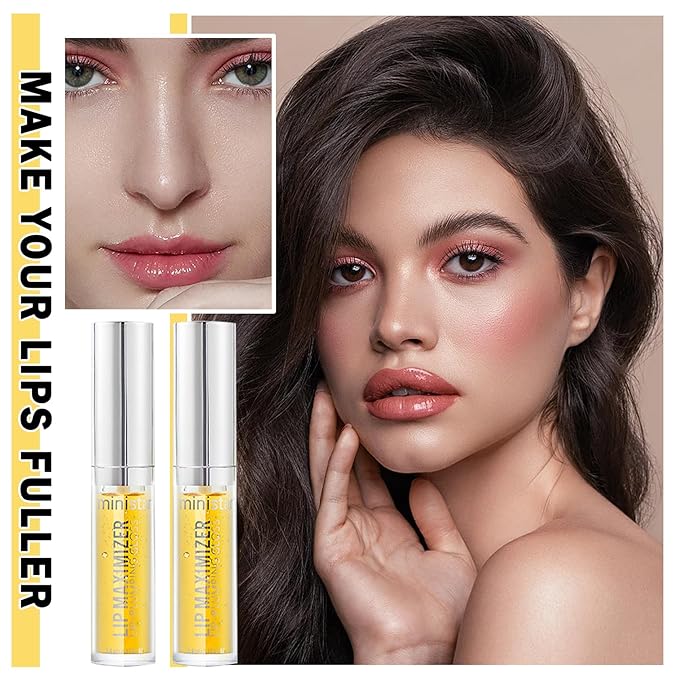 AWCCXMYM 2Pcs Lip Plumper Clear Lip Gloss Moisturizing Gloss