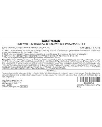 Sooryehan HYOBIDAM Cotton Facial Toner Pads oz