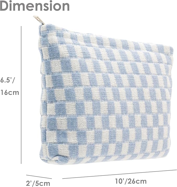 Pazimiik knit checkered makeup bag