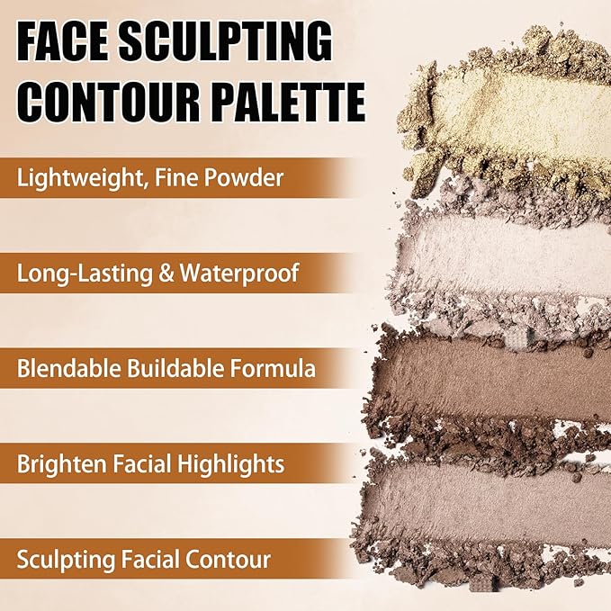 Gray Brown Contour Palette,Stereo Nose Side Shadow Matte