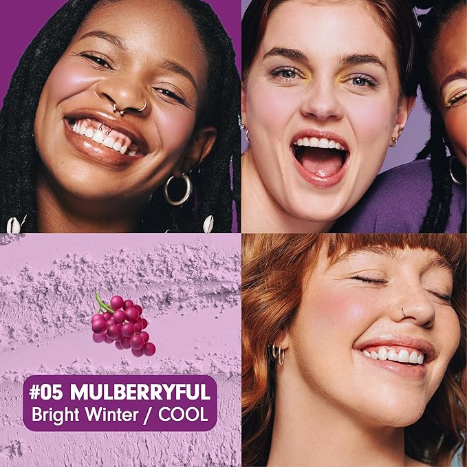 Cheerful Blusher | Lavender Purple Blush for Cheeks (05 Mulberryful) 14 Oz