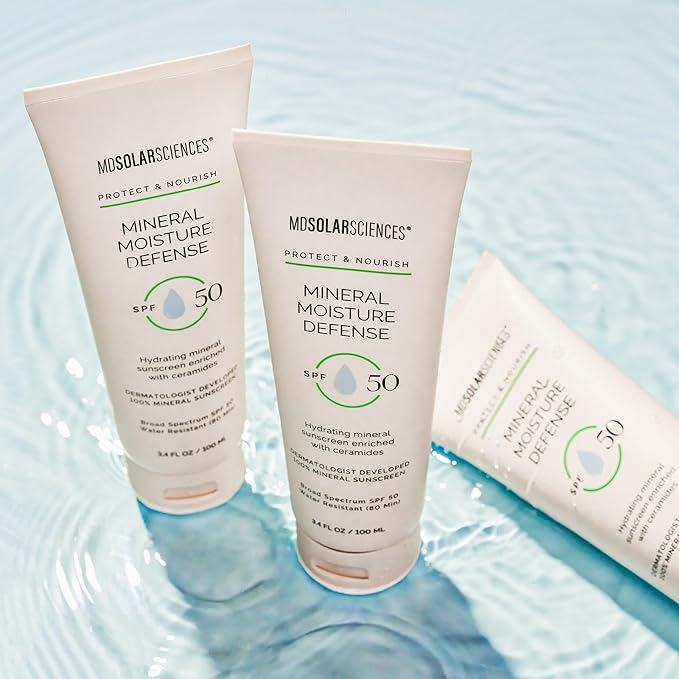 MDSolarSciences Mineral Moisture Defense SPF 50 Sunscreen for Body and Face – Water-Resistant Broad-Spectrum UV Protection – Zinc Oxide, Helps Restore Skin’s Natural Moisture Barrier, 3.4 Fl Oz