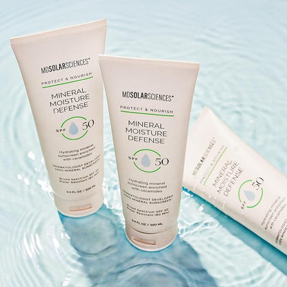 MDSolarSciences Mineral Moisture Defense SPF 50 Sunscreen for Body and Face – Water-Resistant Broad-Spectrum UV Protection – Zinc Oxide, Helps Restore Skin’s Natural Moisture Barrier, 3.4 Fl Oz