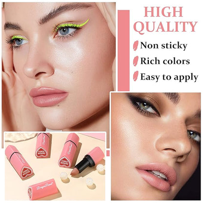 Nude Matte Lipstick, Nude Lip Stain Velvet Lip Stick Bold and Intense Nude Pink Lipstick Smooth Matte Lip Gloss for Women Girls Daily Natural Nude Lip Makeup - #03