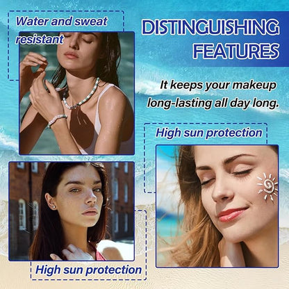 Hyaluronic Acid Face Sunscreen Stick SPF 50+ PA++++,Moisturizing Sunscreen Face Stick for Women and Men,Hydrating Non-Greasy Roll on Sunscreen Stick Face for All Skin Types