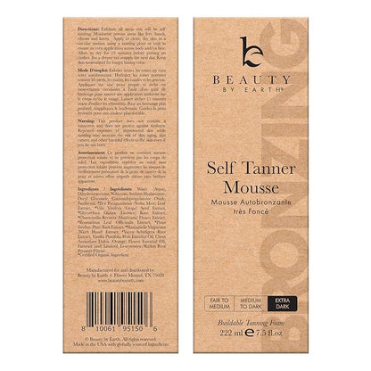 Self Tanner Tanning Mousse Kit - USA Made with Natural & Organic Ingredients, Self Tanner Mousse and Mitt, Self Tan Kit, Tanning Foam for Fake Tan, Ultra Dark Sunless Tanner, Self Tanners Best Sellers