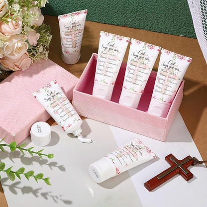 24 Pcs Sunscreen Bulk SPF 30 Mini Sunscreen Packets Travel Size Sunscreen Summer Party Gift for Women Girl Bible Verse Gift for Wedding Bbay Shower Party Favor Homeless Kit Supply(God Says)