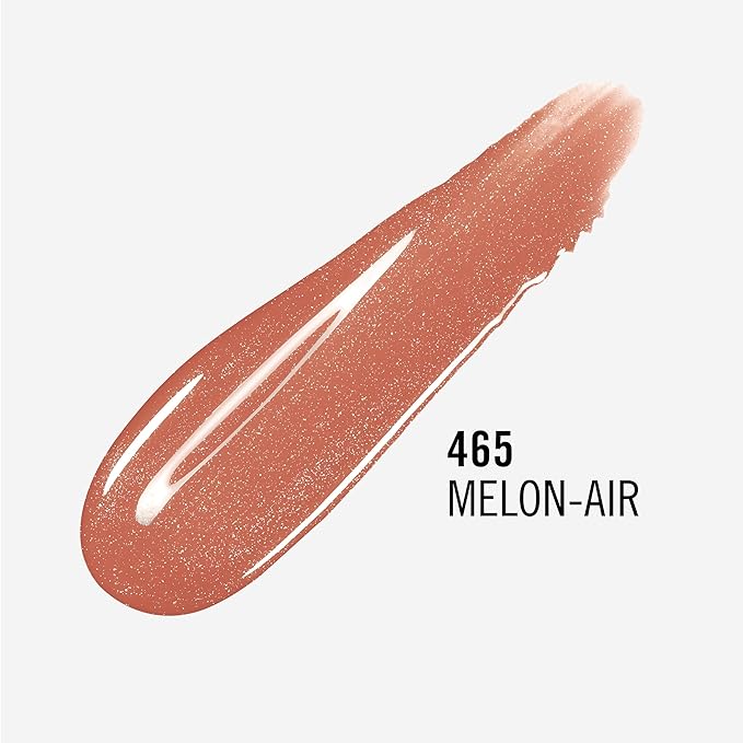 Rimmel London Stay Glossy, 465 Melon-Air, Lip Gloss, Non-Sticky, Cruelty-Free, Color and Shine, Up To 6-Hour Wear, Precise Applicator, 0.18oz