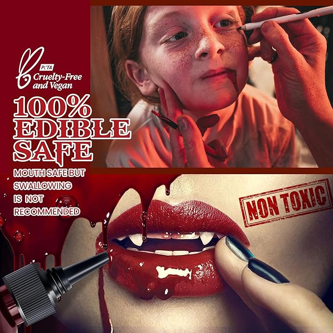 3Pcs Halloween Fake Blood Makeup Kit Realistic SFX 03oz