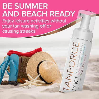 NYK1 Self Tanner Mousse Sunless Tanner (250ml) AWARD WINNING Self Tan Tanning Mousse Natural Tanning Lotion Self Tanner For Face and Body Tan - Self Tanning Lotion For Streak Free Fake Tan Bronzer