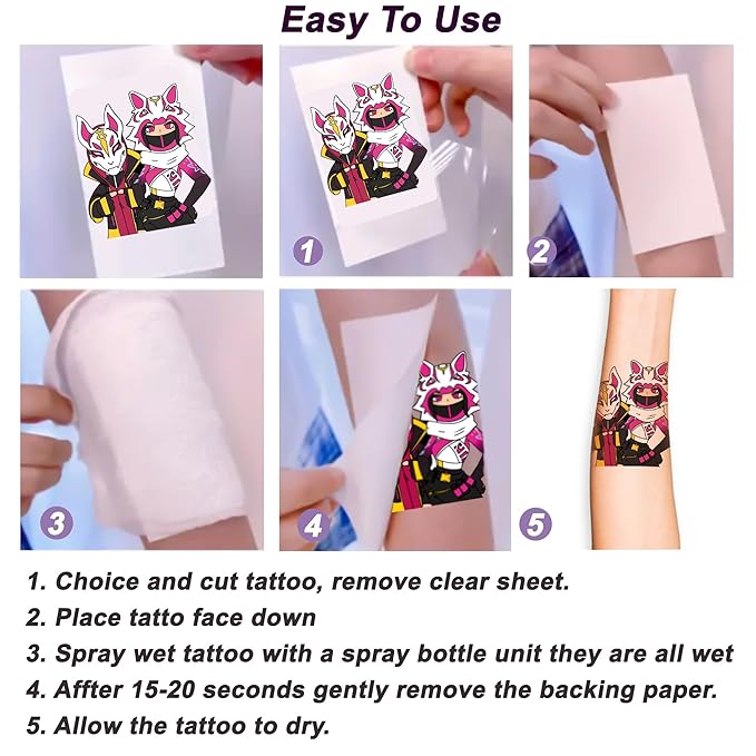 Temporary Tattoos Sticker for Christmas, Birthday, Concert, Temporary B (Game)