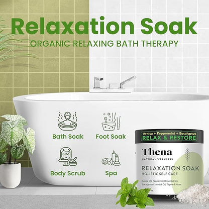 Thena Organic Relaxation Bath Soak and Organic Gentle Hydrating Face Foam Cleanser Bundle
