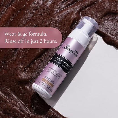 Loving Tan 2 HR Express Mousse, Medium - Streak-free, Natural Tan, Up to 5 Applications, Cruelty-Free, Dermatologist-Tested, 6.7 FL Oz
