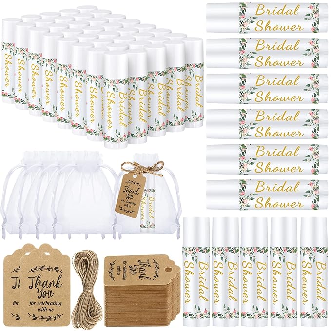 Demissle 50 Pcs Bridal Shower Lip Souvenirs(Floral)