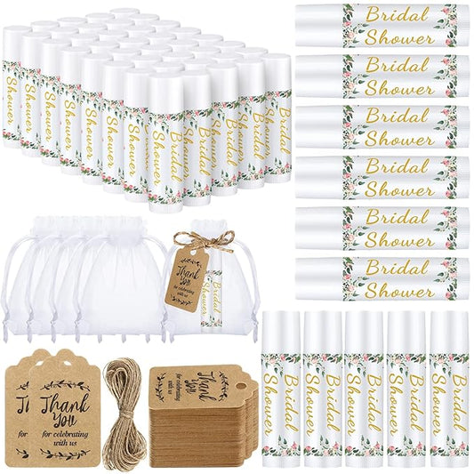 Demissle 50 Pcs Bridal Shower Lip Souvenirs(Floral)