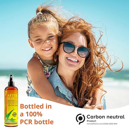 NEW After Sun Solar Recovery Spray with Aloe Vera - For Skin & Face with Instant Sunburn Relief. Unlike Regular Aftersun Spray, Ours Is Made From Freshly Cut Texas Aloe. With Mango & Chamomile (12 Oz)