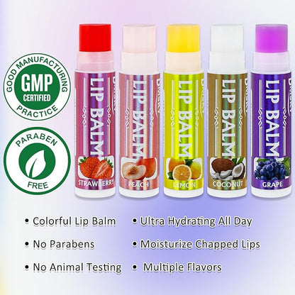 Dmsky Lip Balm 12 Pack, Colorful