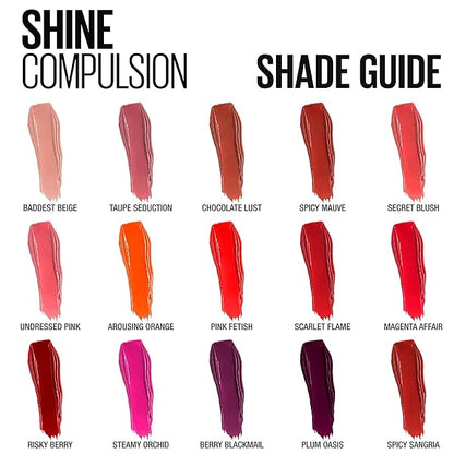 Maybelline New York Color Sensational Shine Compulsion Lipstick Makeup, Spicy Mauve, 0.1 Ounce