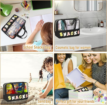 Chenille letter snacks bag zipper