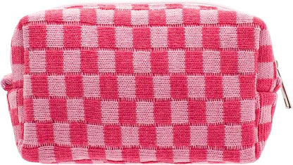 Pazimiik checkered makeup bag for