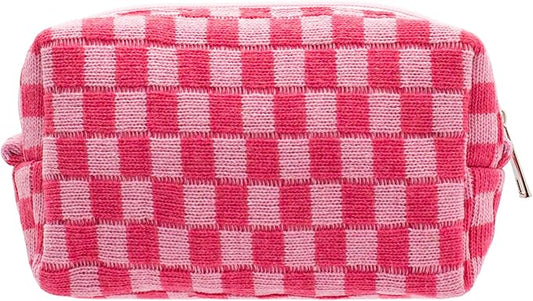Pazimiik checkered makeup bag for