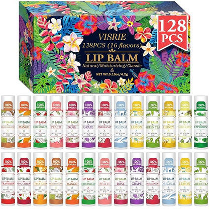 128 Pack Lip Balm, Natural Lip