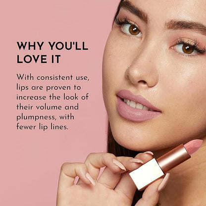 LAWLESS Forget the Filler Lip-Plumping Line-Smoothing Satin Cream Lipstick - Who's That Lady - Natural Ingredients Smooth and Hydrate Lips for a Plumper, Fuller Look - 3.7g