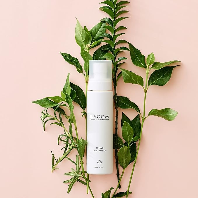 LAGOM Cellus Mist Toner Natural Moisturizing Spray with Green Tea Sugar Cane pH Balance 5.5 Subacid Alcohol-Free Zero-Irritation Fragrance-Free Herbal Facial Serum Sensitive Skin 4.05 Fl Oz