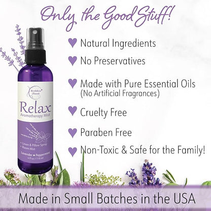Relax Massage Lotion & Aromatherapy Pillow Spray | Massage Cream for Massage Therapy & Lavender Mist for Relaxation