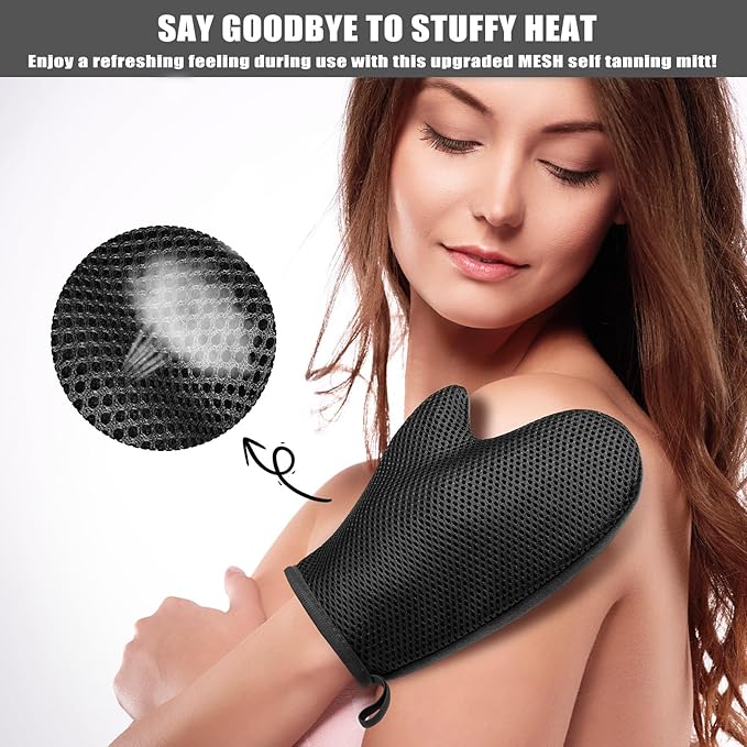 2 Pack Mesh Self Tanning Mitt Applicator-Self Tanner Mitt Applicator,Tanning Mitts Self Tanner Applicator Kit Self Tanning Glove for Self Tan Mitt Applicator Sunless Tanning Mitt for Self Tanner Glove
