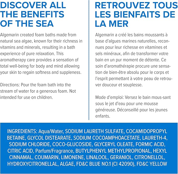 Original Scent Foam Bath – European Sea Aromatherapy (1-Pack, 750 ml)