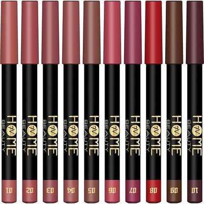 Matte Lip Crayon Set, 10PCS Lip Liner High Lip