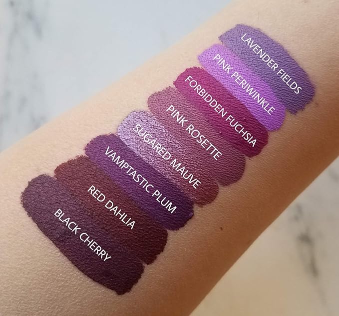 Aromi Matte Liquid Lipstick | Long-Lasting, Smudge Proof, Purple Magenta Lip Color, Waterproof, Pink Raspberry, Paraben, Phthalate, + Gluten Free (Forbidden Fuchsia)
