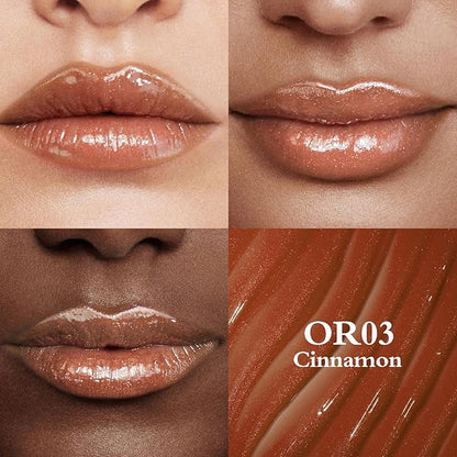 FOCALLURE Shimmer Lipstick,Moisturizing Plumping Lip Gloss,Shimmery Glossy Finish,Hydrating,Long Lasting,Non-Stick Cup Lip Makeup,High Shine for Plumper Looking Lips,Cinnamon