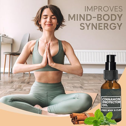 Massage Oil for Neck Massage, Muscles, Cupping, and Massage Tools. Aromatherapy Essential Oils and Herbal Extracts Cinnamon Protector Oil by Artemis Therapeutics