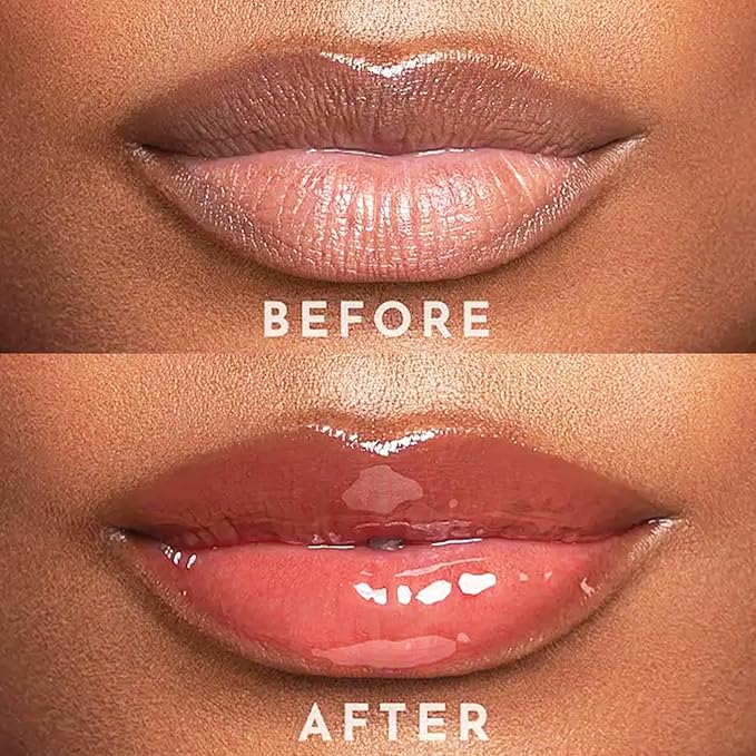 4 Colors Fat Lip Oil Set, Big Brush Head Hydrating Lip Glow Oil Lip Plumper Gloss, Shiny Transparent Lip Gloss Tinted Plumping Lip Oils, Non-sticky Long Lasting Fresh Clear Smooth Lip Care - B