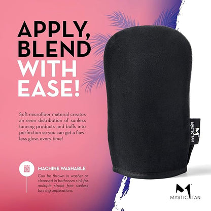 Mystic Tan Self Tanning Bundle: Wake-Up Tan Self Tanner Water Mousse 5.5 fl. oz. + Streak Free Tan Applicator Mitt - Hyaluronic Acid Overnight Moisturizer, Easy-to-Use, Works While You Sleep