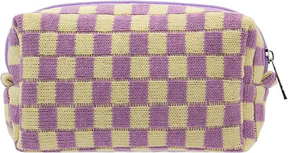 Pazimiik checkered makeup bag for