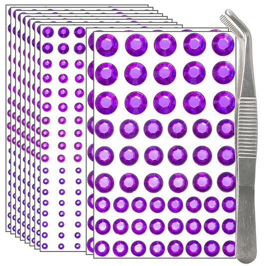 NIACONN Deep Purple Face Jewels Gems Stick on, Deep Purple