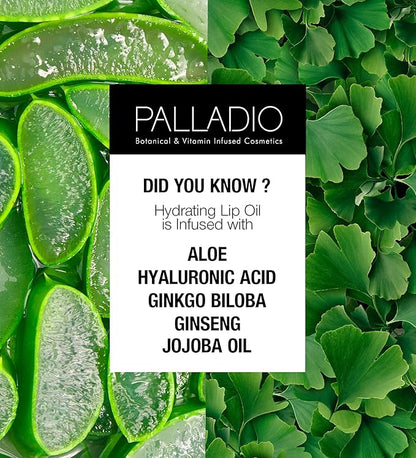 Palladio Hydrating Lip Oil Infused with Hyaluronic Acid, Hydrating