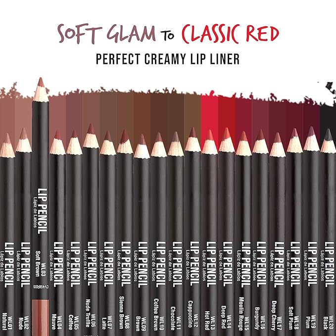 KISS New York Professional Slim Lip Pencil, Creamy Soft Lip Liner, Smooth Long-Lasting Rich Lip Color, Natural Lip Makeup, Water-Resistant Lip Crayon (Soft Brown)