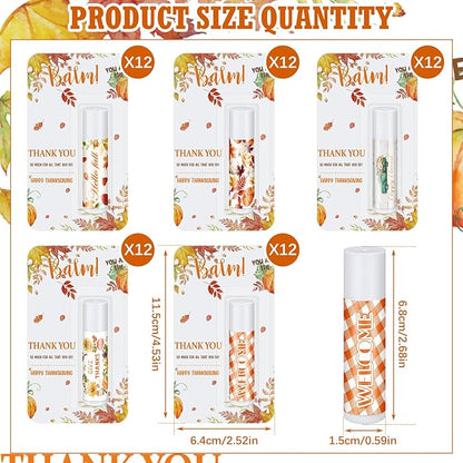 60 Pcs Thanksgiving Gifts Bulk Lip