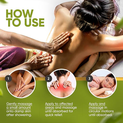 Frankincense Massage Oil – 100% Pure & Natural - Massage Therapy Oil for Soreness & Stiffness – Stretch Marks and Scars Body Oil Infused with Frankincense Essential Oil and Geranium Oil – 8 FL OZ