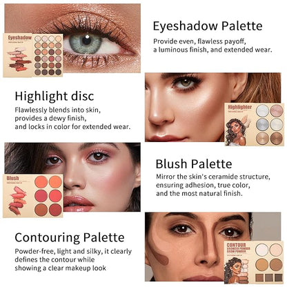 4-Layer Book-Style Foldable Makeup Palette Set | Portable