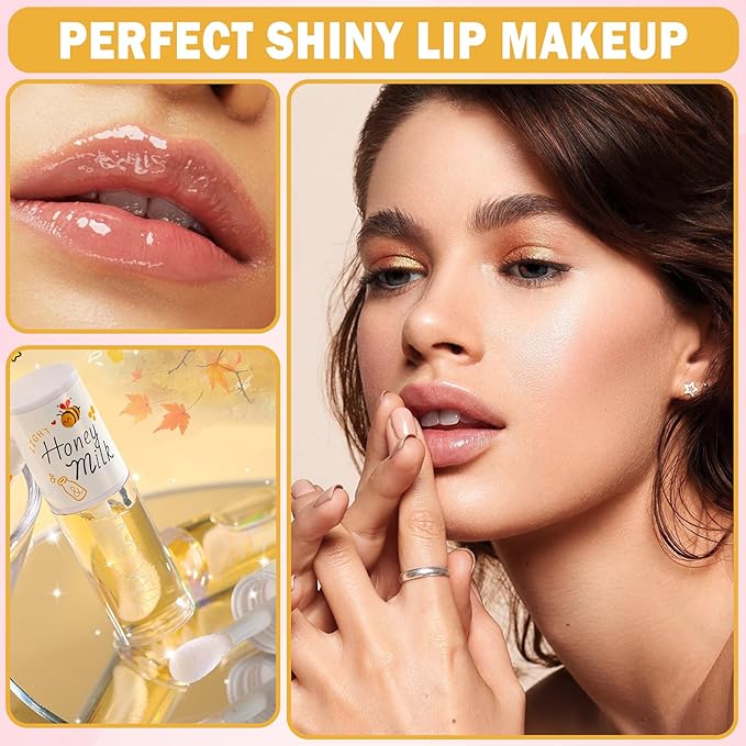 2PCS Honey Lip Oil Crystal Jelly Lip Gloss Gloss