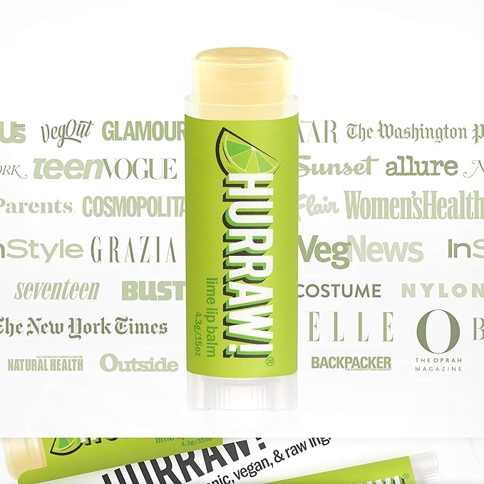 Hurraw! Lime Lip Balm, 3 Pack: Palm