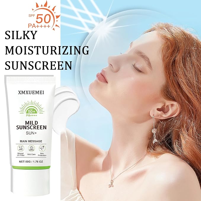 Daily SPF 50+ PA++++ Face Sunscreen Moisturizer,Hydrating Non-greasy Sunscreen for Face,No White Cast,Lightweight Sunscreen Cream,Gentle Tinted Facial Moisturizer for All Skin Types