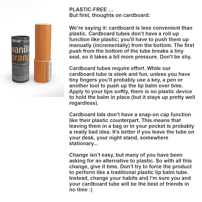 Hurraw! Vanilla & Orange Lip Balm,
