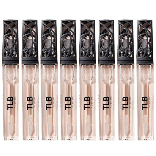 The Lip Bar Vegan Non-Sticky Lip Gloss, with Hydrating Shea Butter for a Lightweight, High Shine Finish, Minimalist - Clear, 8 pack